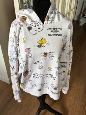 Peanuts Adult Cropped Hoodie Good Condition L